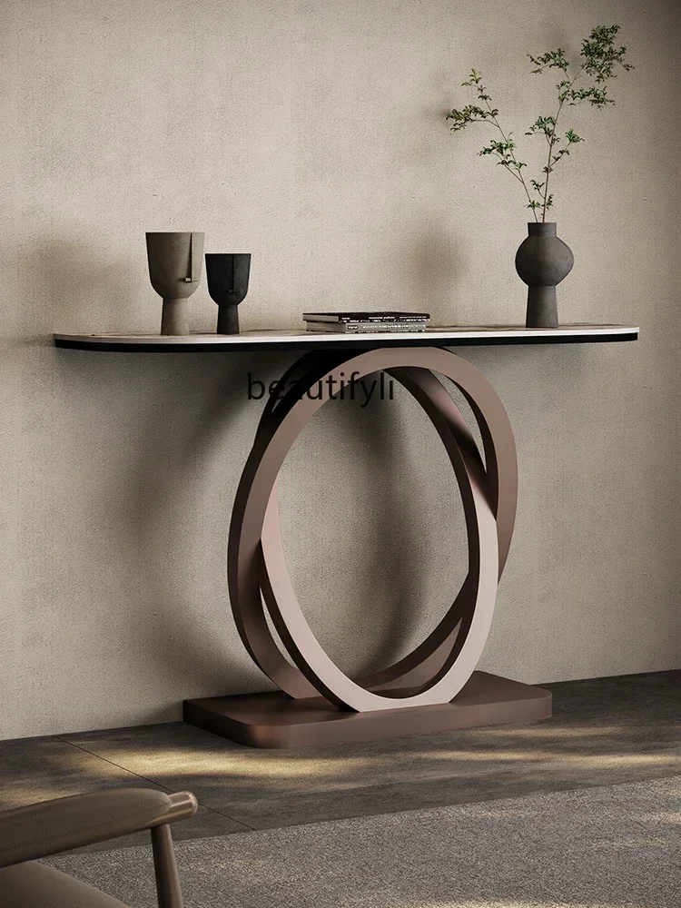 Light Luxury Console Table Villa Hotel Modern Minimalist Doorway Shelf Aisle Curio Cabinet Pieces Table