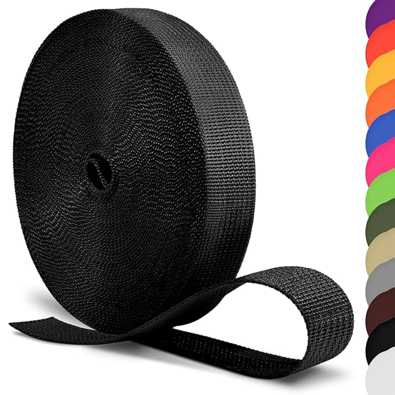 

5Meters 20-50mm Polyester Webbing Strap 1mm Thick Canvas Ribbon Nylon Tapes for Seat Belt Fixed Binding Band Pet Leash Harnesses