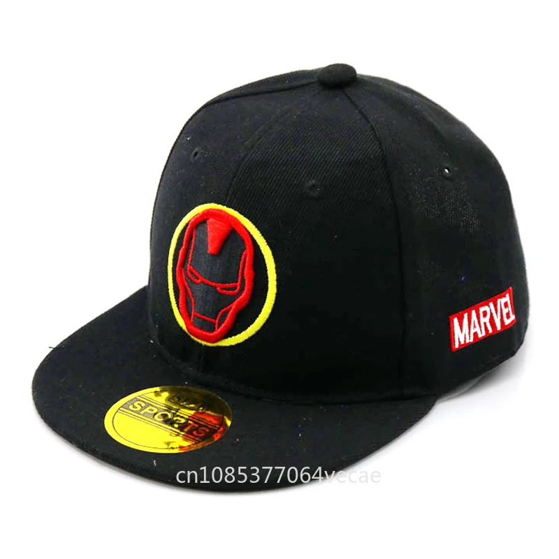 Disney Marvel Iron Man Anime Kids Cap For Boys Girls Cartoon Baby Sun Hat Children\'s Snapback Hip Hop Caps Gift Adjustable 2-8Y