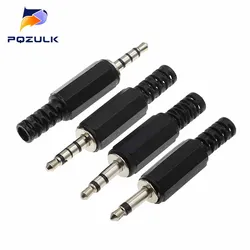 Enchufe macho de Audio para auriculares, Conector de 4 secciones para micrófono, 10 piezas, 3,5mm, 3,5 Jack 2,3