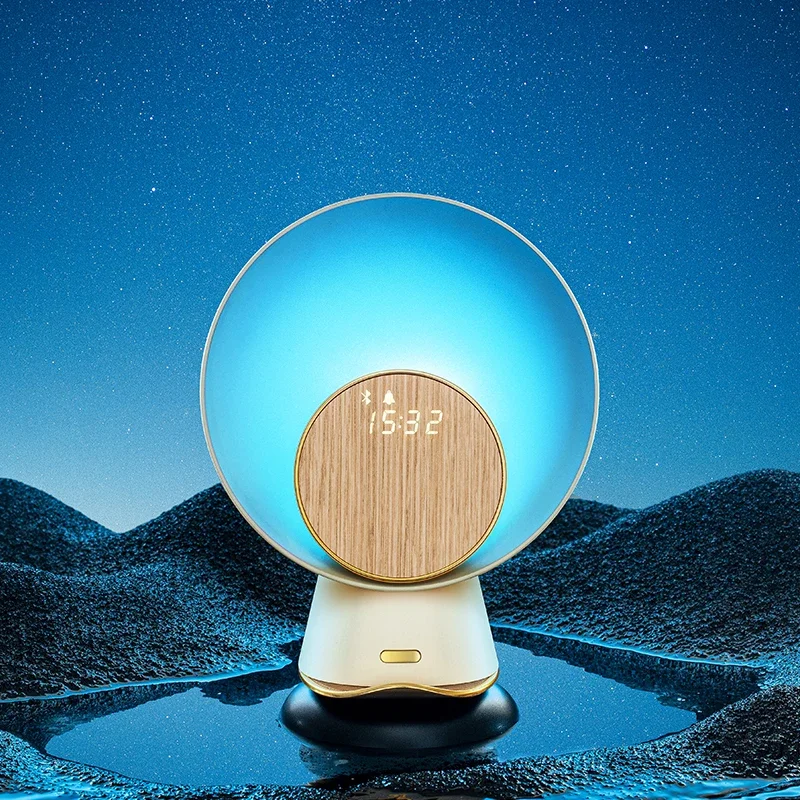 Moon Light Wireless Charging BT Speaker Intelligent Creative Alarm Clock Home Sensor Night Light