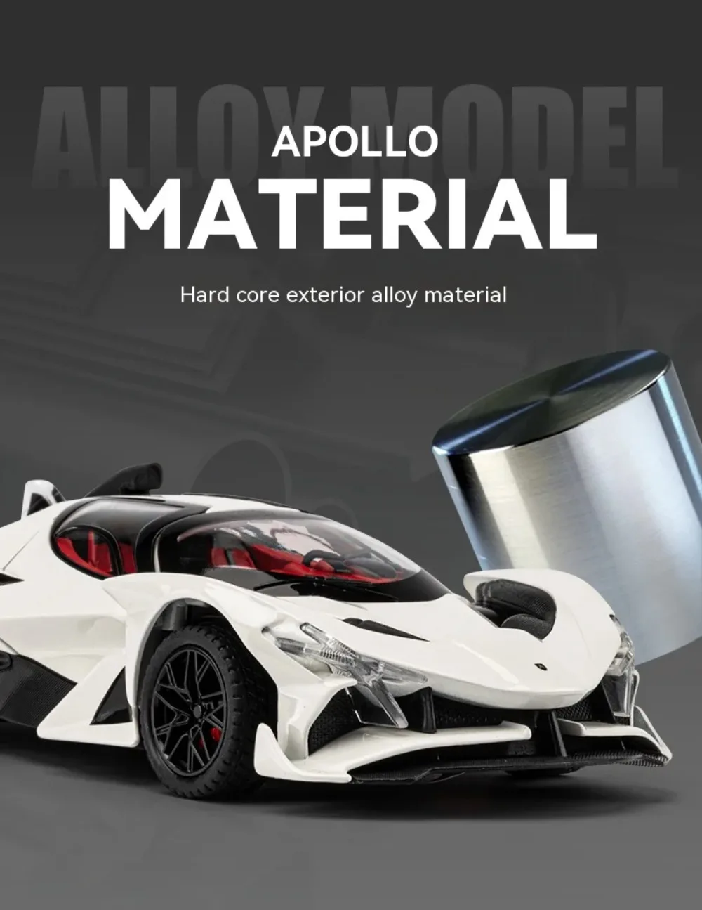 1:24 Eldorado EVO Miniature Toy Sports Car Models Alloy Diecast Sound Light Doors Opened Pull Back Sports Cars for Boys Gifts