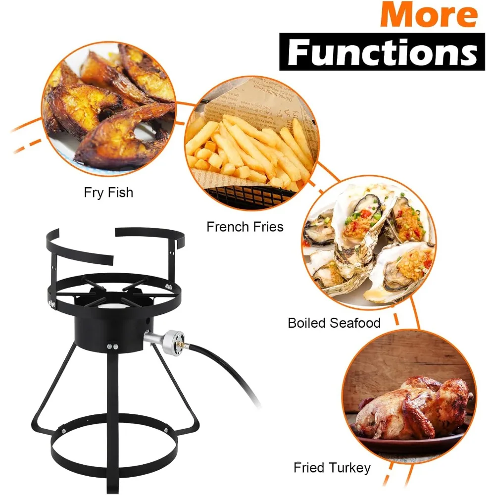

30 Qt Turkey Deep Fryer & 10QT Fish Fryer Kit w/Baskets,Aluminum Fish & Seafood Boiler Steamer
