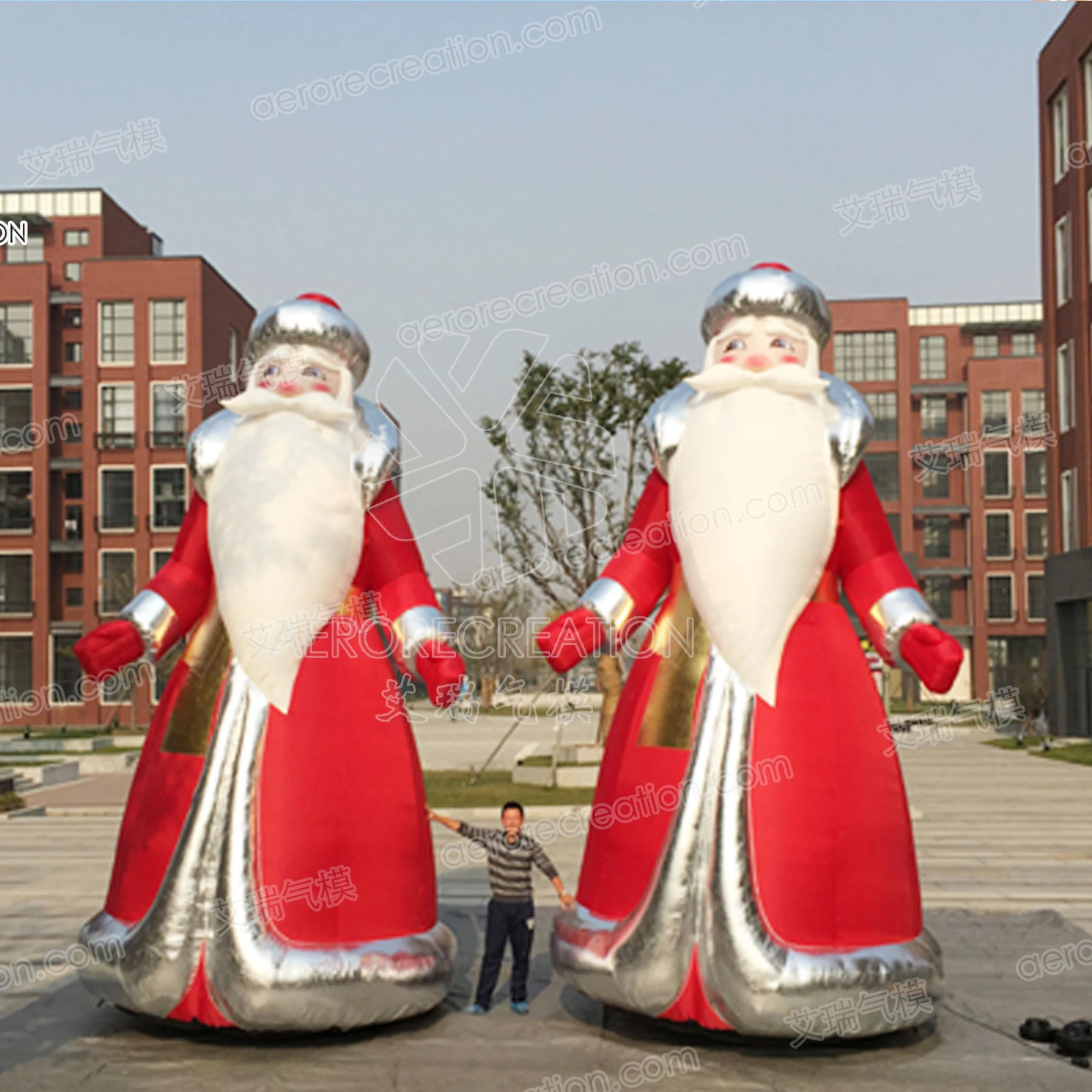 Xmas 6m Hot Sale Giant Inflatable Santa Claus Huge Customized Inflatable Father Christmas with LED Light