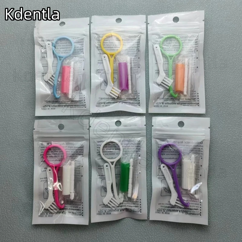 50 takım Diş Silikon Diş Sopa fırça ile Ortodonti Hizalayıcı Chewies Ağız Hijyeni Görünmez Parantez Tutucu Koltuklu