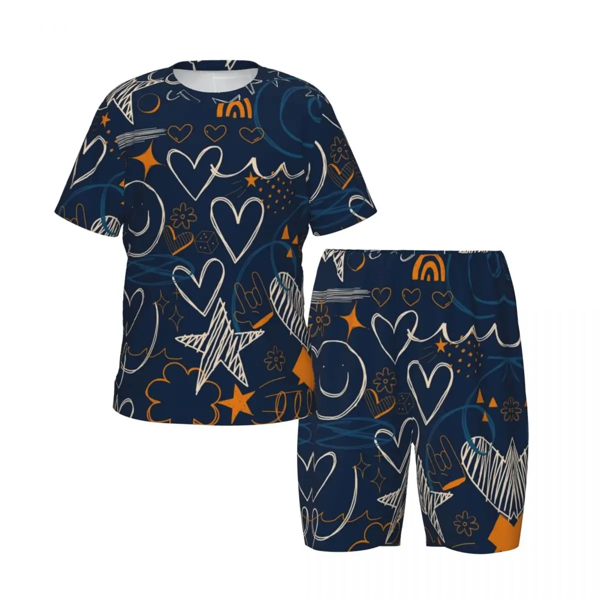 

Graphical New Summer Plus Size 4XL Pajamas Set for boys girls Nightwear