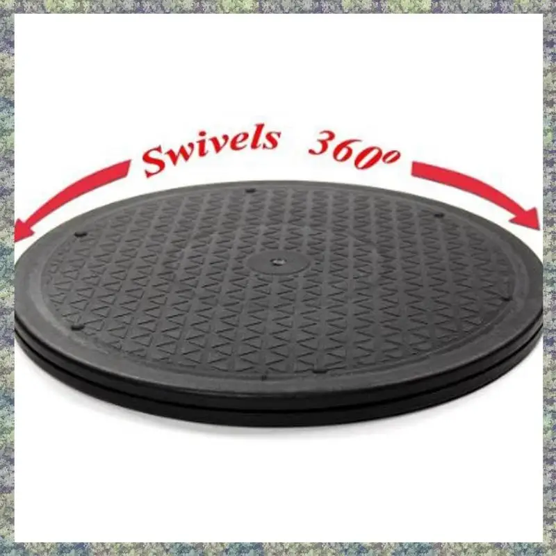 

WON 12 Inch Heavy Duty Rotating Swivel Steel Ball Bearings Stand For Monitor TV Turntable Lazy Susans Black Round Shape