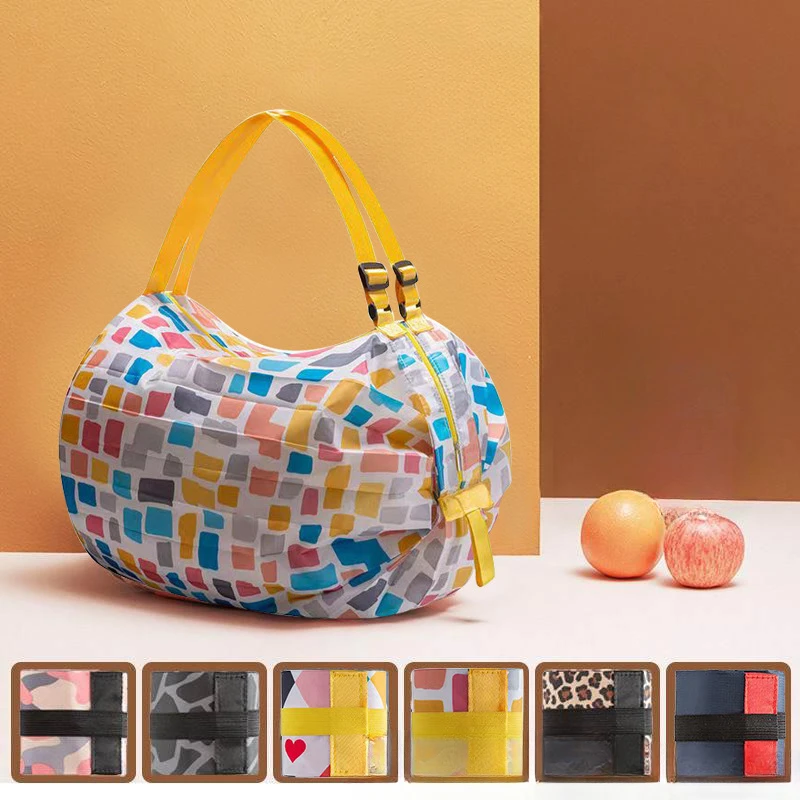 Large Capacity Foldable Shopping Bag, Portable Travel Bag, Portable Storage Bag, One Shoulder Backpack, Organizing Bag