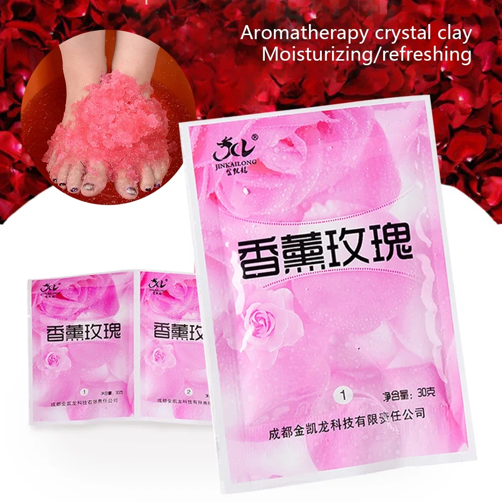 10pcs Rose Bubble Bath Powder Foot Bath Crystal Foot Bath Crystal Mud Body Foot Salt SPA Exfoliation Bath Mud Spa Pedicure