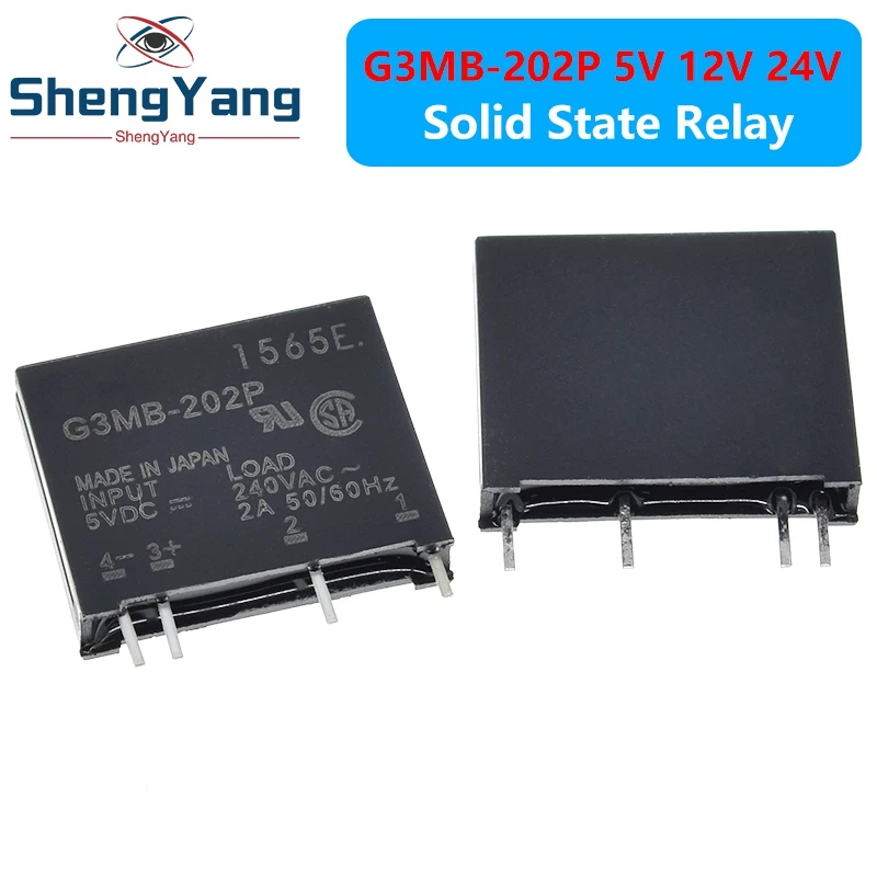 1Pcs 5V 12V 24V DC-AC Solid State Relay Module G3MB-202P G3MB 202P SIP SSR AC 240V 2A Snubber Circuit Resistor Relay Switch