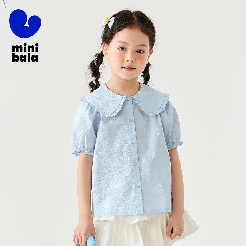 Mini Bala Mädchen-Shirt, weich, atmungsaktiv, niedlich, Baumwolle, kurzärmelig, leicht, für Sommer, Baby, Kinder, Top, 2025, neu