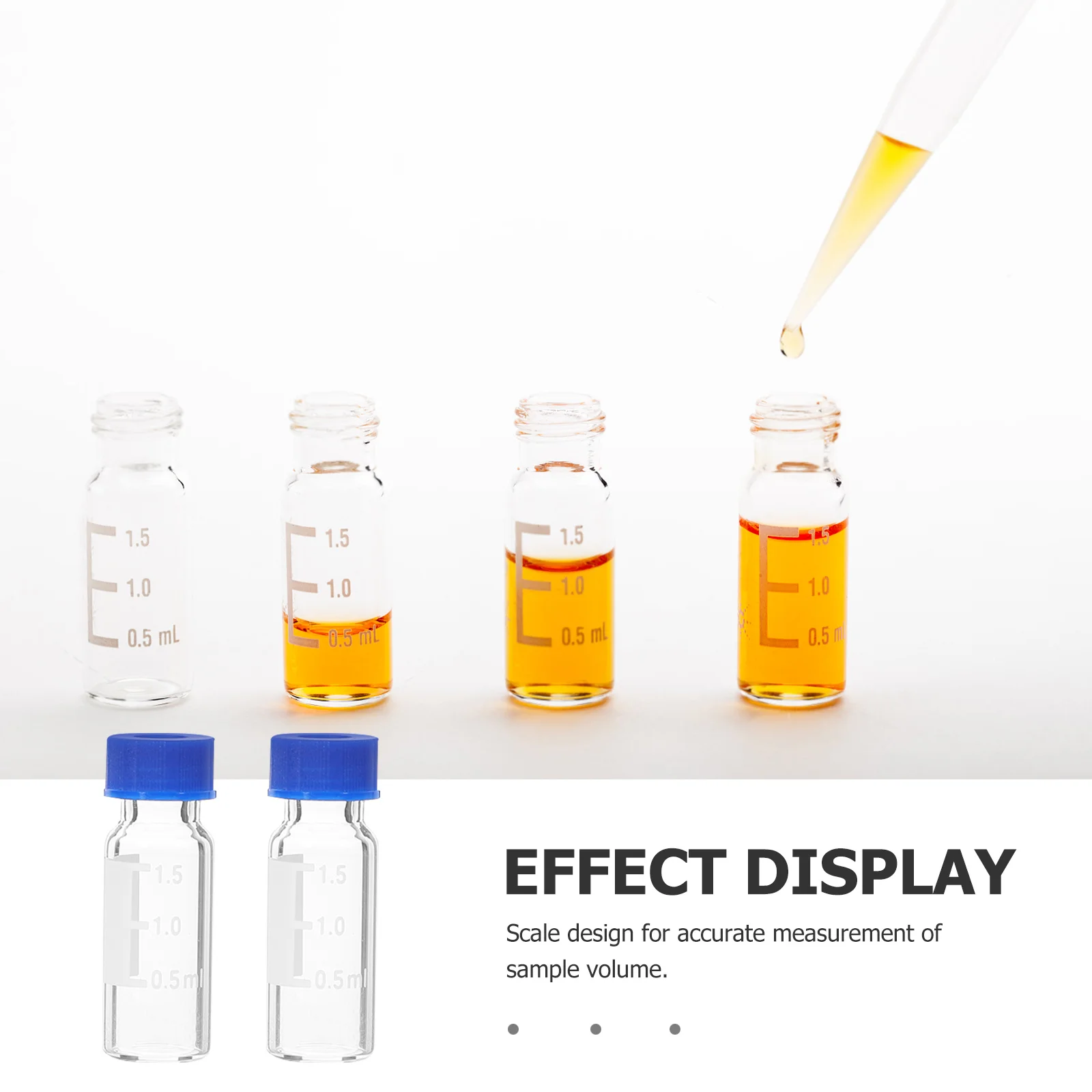 

100Pcs Sampling Vials Glass Small Bottles 2ml Sealed Caps Transparent Light Proof Clear Glass Vials Small Bottles with Lids