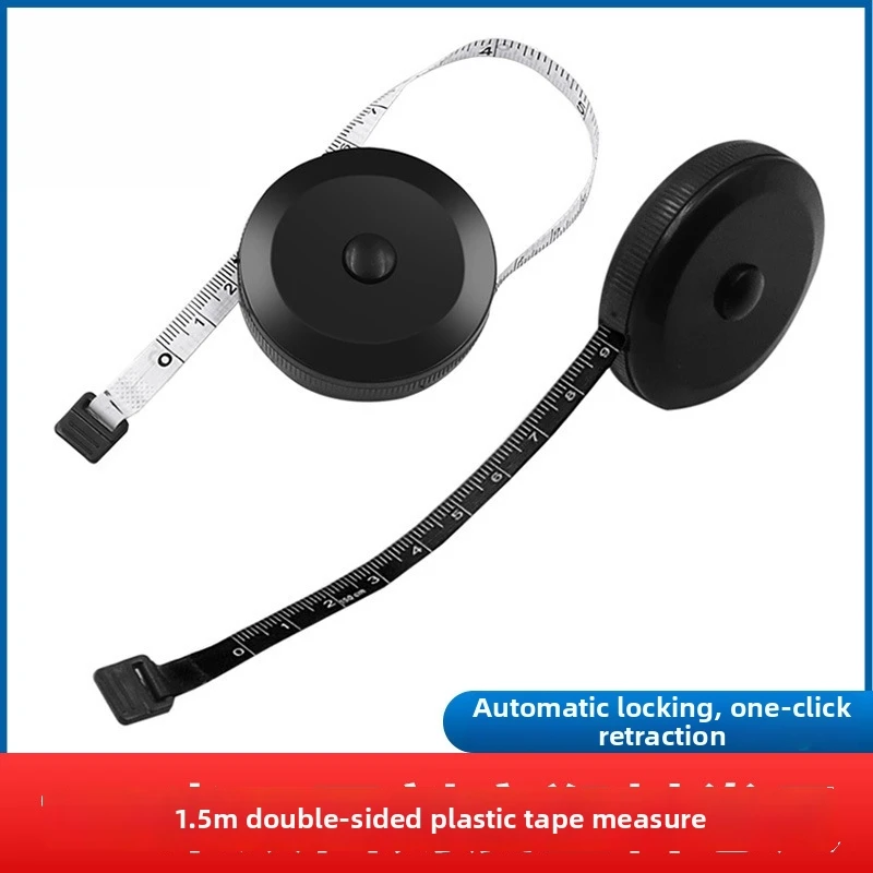 Mini Retractable Tape Measure Soft Ruler Portable Body Measuring Tape Sewing Tailor Measuring Tool Black White
