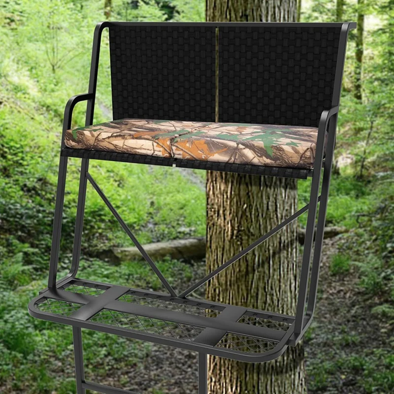 Support d'arbre pliable pour deux personnes, coussin de siège, support d'arbre, siège de remplacement pour la chasse en plein air, supports d'arbre à échelle