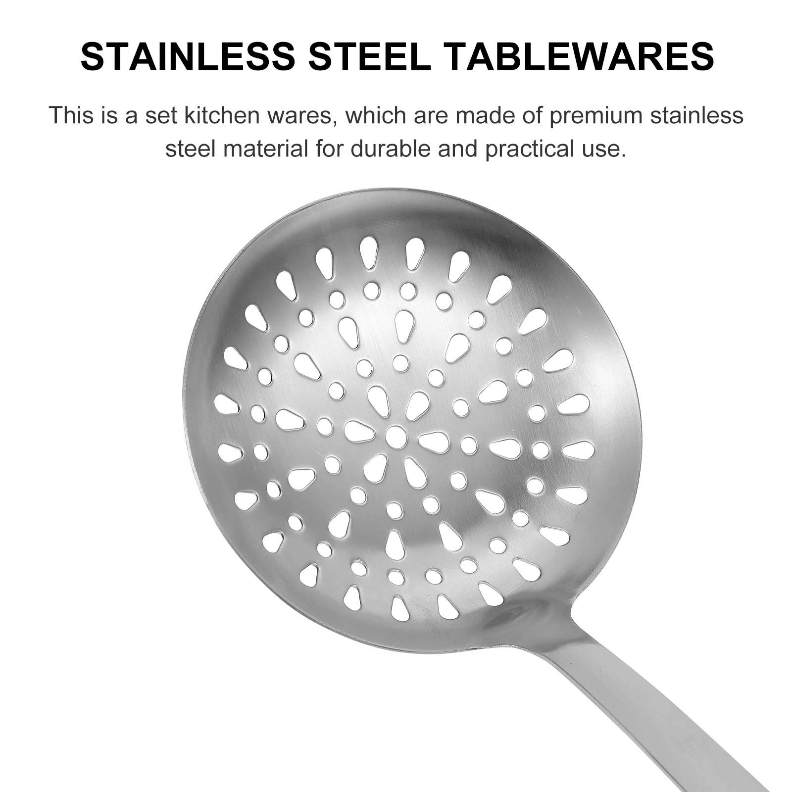 

1Set Stainless Steel Kitchen Wares Heat-Resistant Cooking Utensils Practical Hanging Hole Design Kitchen Tools for Cooking