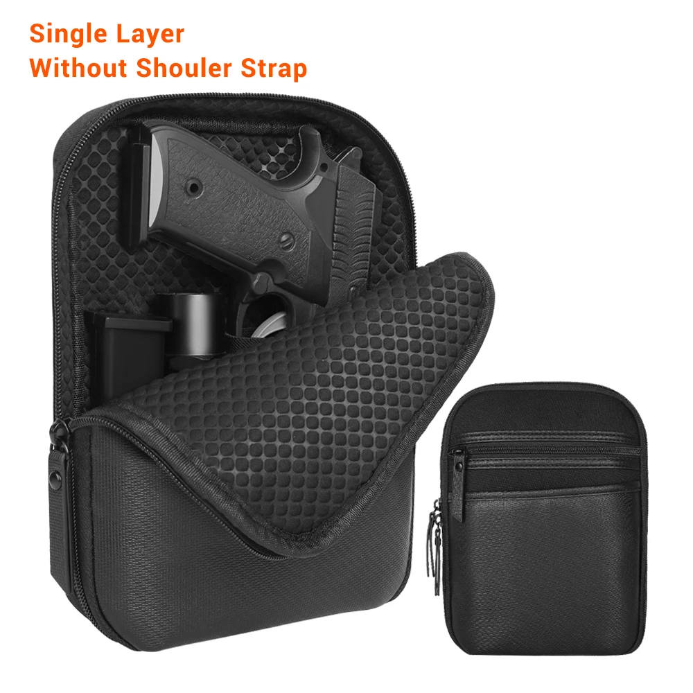 

PU Leather Small Tool Bag Tactical Gun Bag Concealed Portable Pistol Case Universal Holster Molle Hip Fanny Pack