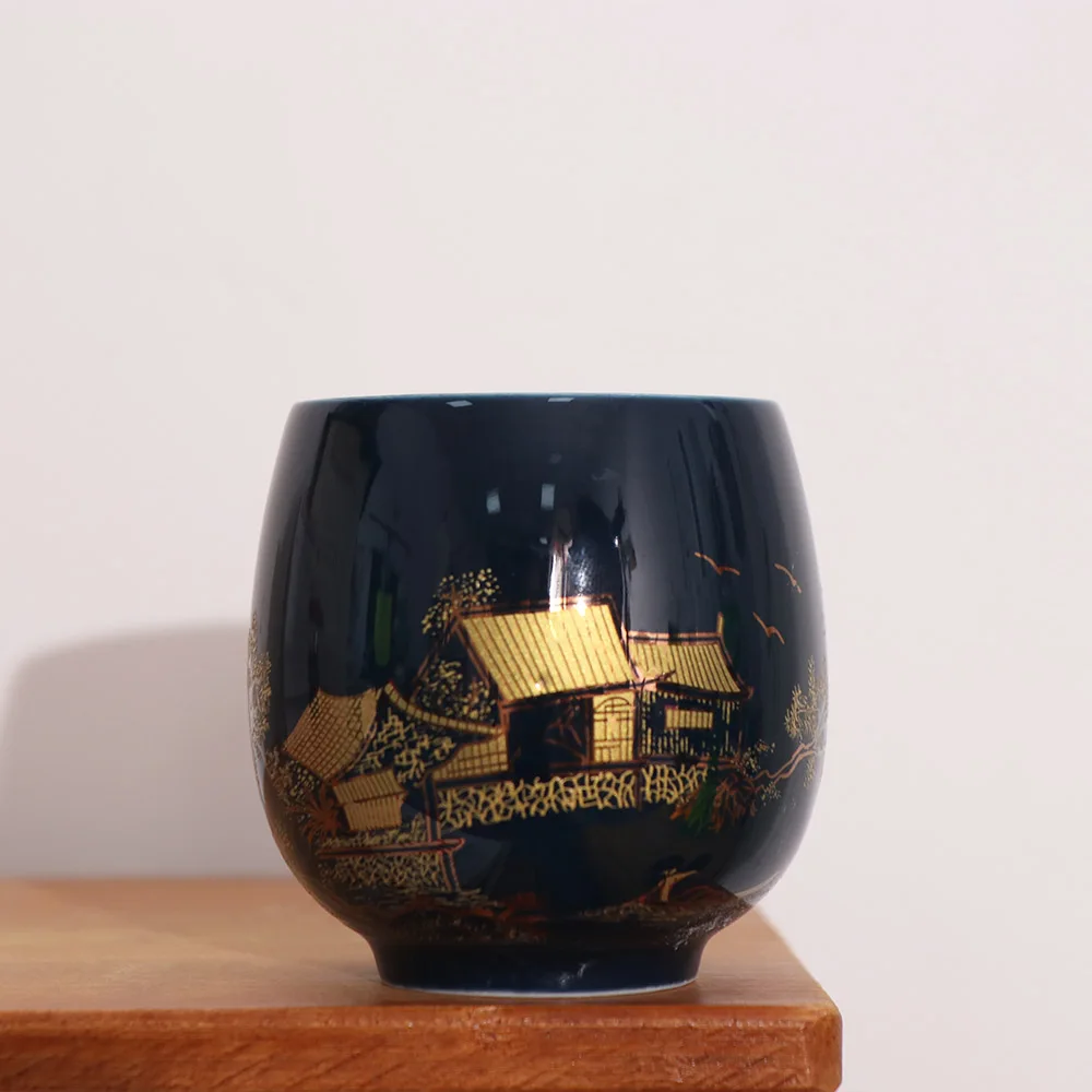 

2pcs Elegant Japanese-style Ceramic Teacup with Glaze 180ml Simple Master Mug Retro Smooth Surface Kung Fu Tea Cup Gift