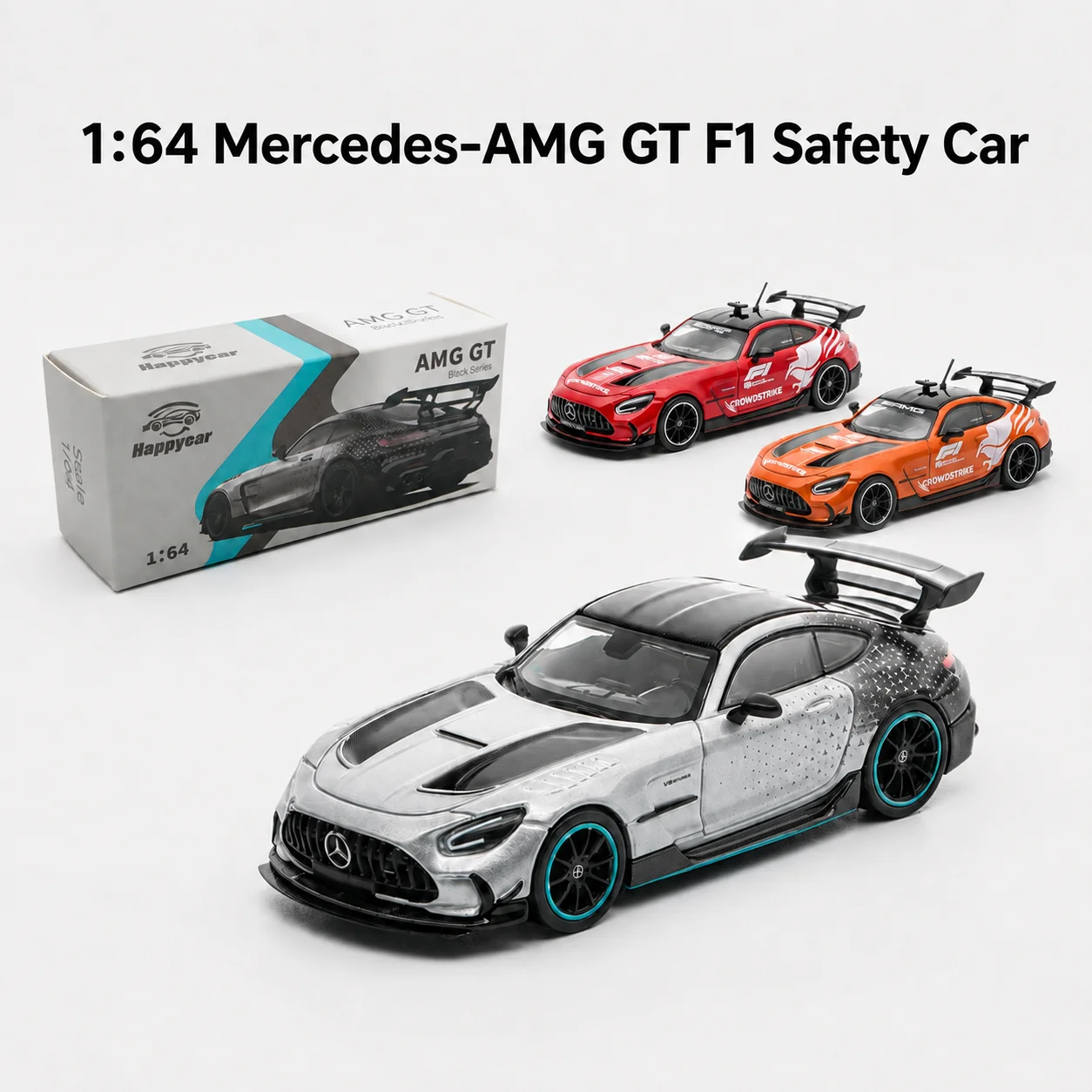 Happycar 1/64 Mercedes-Benz AMG GT F1 Safety Car Super Sport Racing Miniature Model Toy Car Free Wheels Diecast Collection Gift