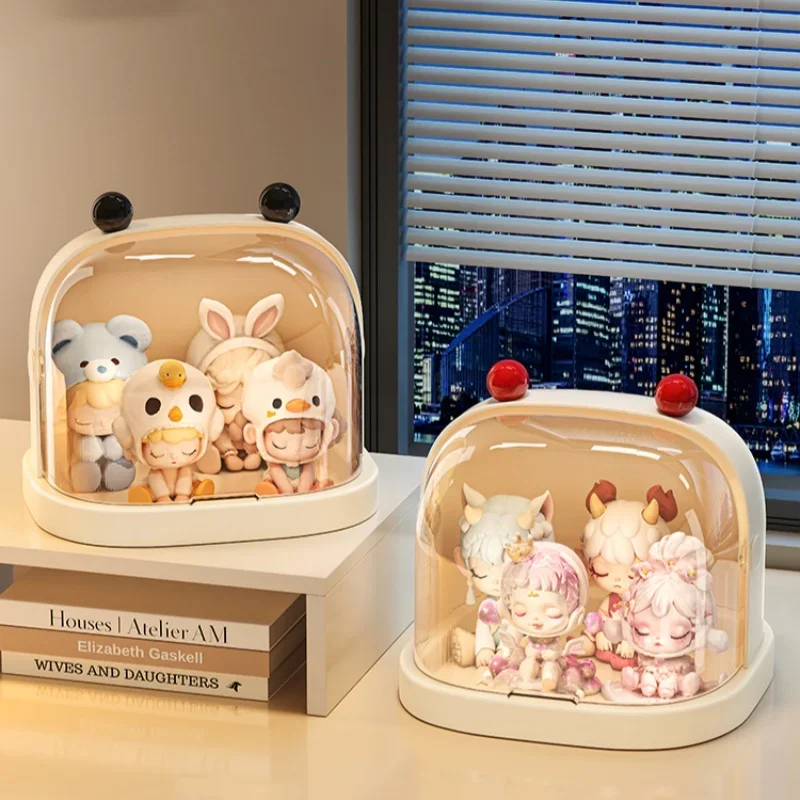 Space Capsule Figurine Box Organization Suitable For POP-MART Dolls Transparent Dust-proof Toy Display Stand