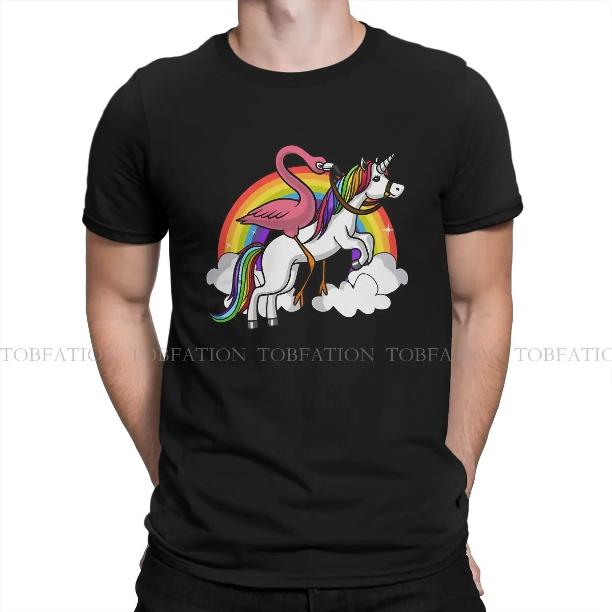 Bird Riding Unicorn Special TShirt Flamingo Animals Comfortable Creative Graphic  T Shirt