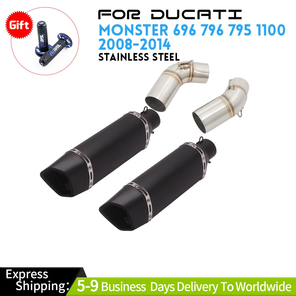

Exhaust System Mid Link Pipe 51mm Muffler For Ducati Monster 696 795 796 1100