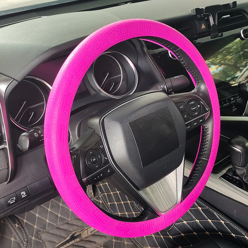 

Car Steering Wheel Cover Food Grade Silicone Anti-slip for 36-40CM/14.2-15.7 Inch Car Styling steering-wheel Cover Accessories