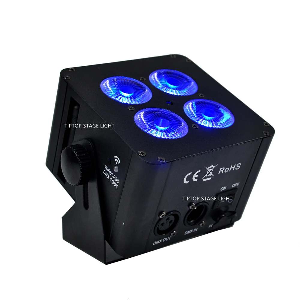 Imagem -04 - Tiptop Minos-rgbwap Bateria Bateria de Casca de Ferro Luz Par Led sem Fio 2.4g 70w Dmx Canais 10 Canais Tp-b0418b