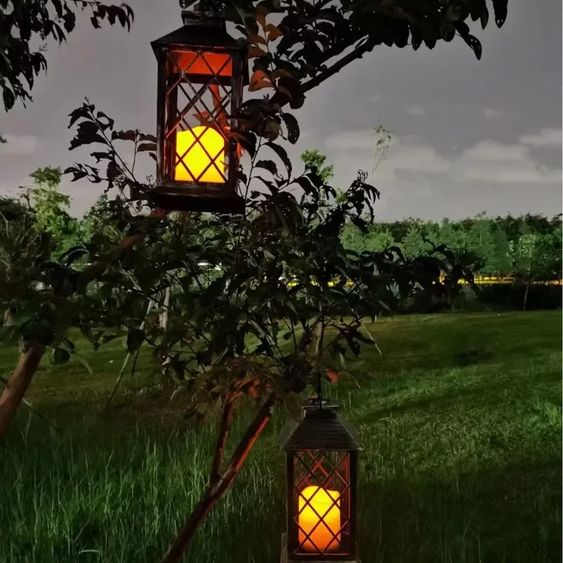 Small LED Wind Light Waterproof Night Light Candlestick Outdoor Garden Home Christmas Decoration Jar