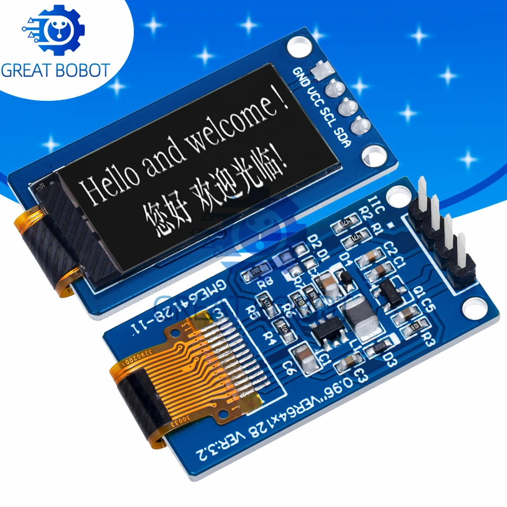 BS 0.96 - inch High - Contrast OLED Display: 64×128 Resolution SSD1107-Driven LCD Module, Vertical Screen-Perfect for Arduino