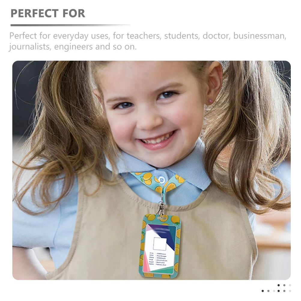 

2 Sets ID Card Holder Protective Sleeve Badge with Ribbon Lanyard Polyester) Plastic Name Holders
