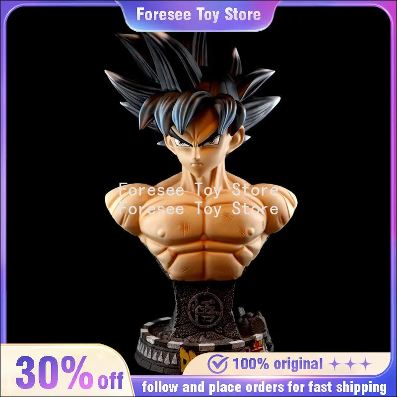 

60cm Son Goku Figure Dragon Ball Anime Figure Black and Silver Hair Half Body Bust Desktop Ornament Decoration Best Gift for Boy
