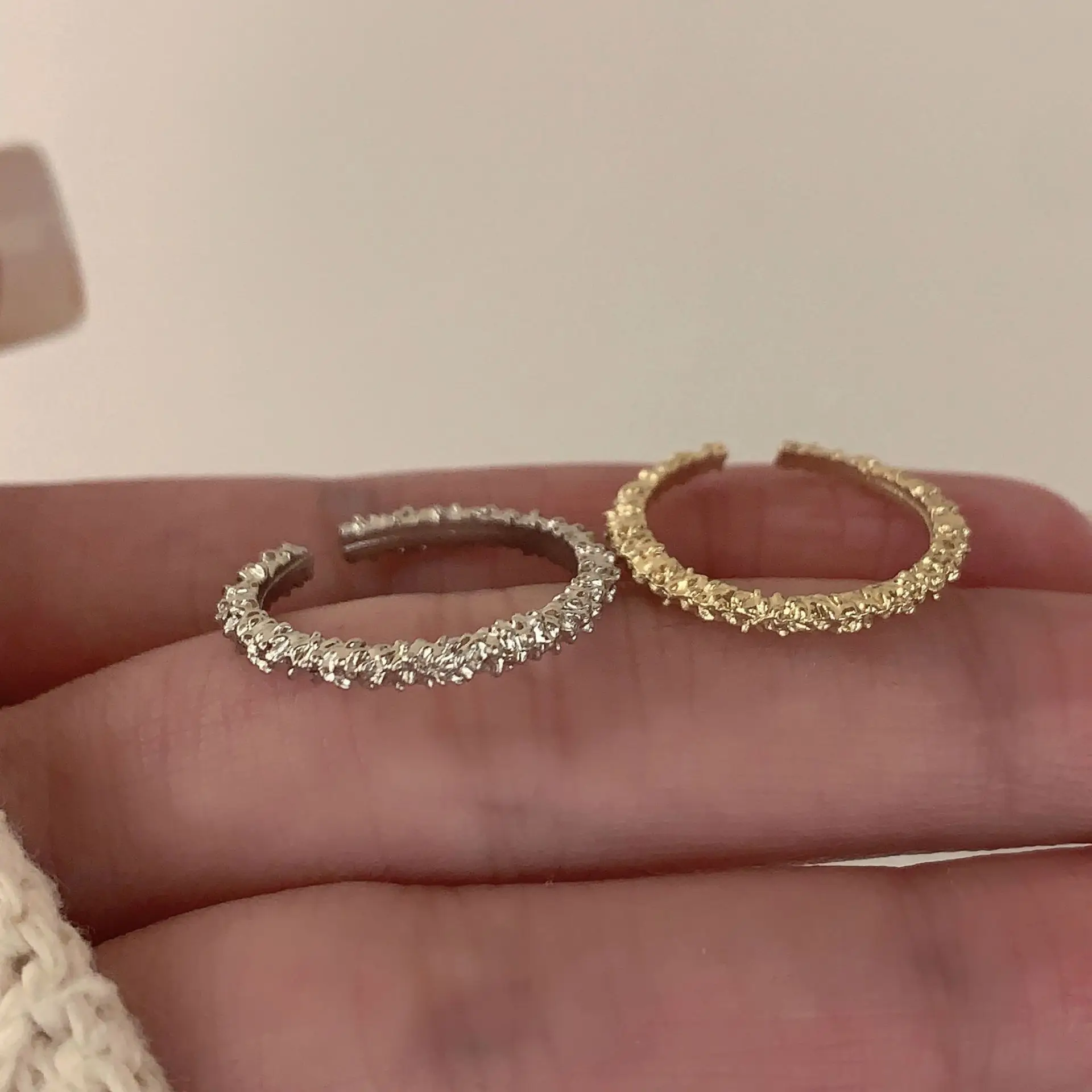 

925 Silver Irregular Adjustable Chrome Rings For Women Couple Wedding Luxury Jewelry Accessories Birthday Gift Jewellery