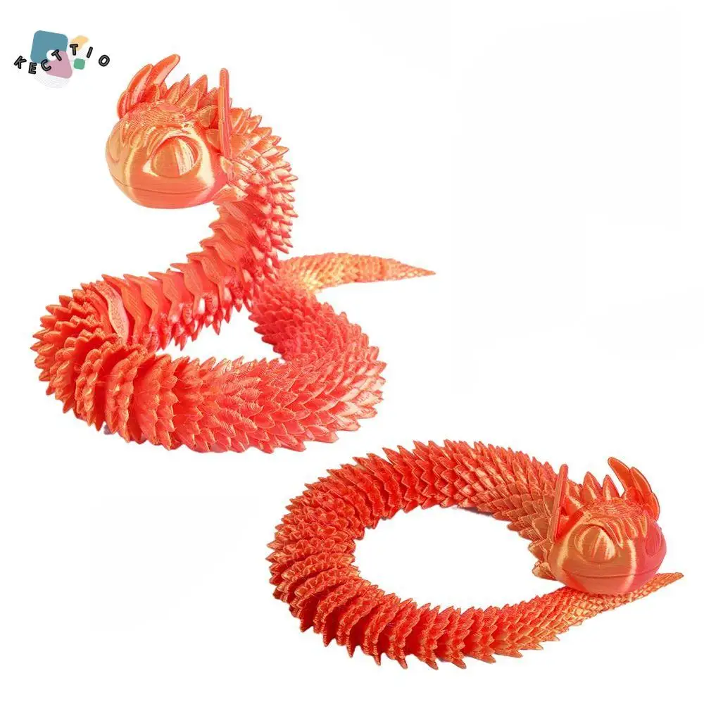 

Exquisite Creative 3D Printed Snake Multicolor 31/45cm Toothless Snake Toy Realistic PLA 3D Printed Figures Christmas