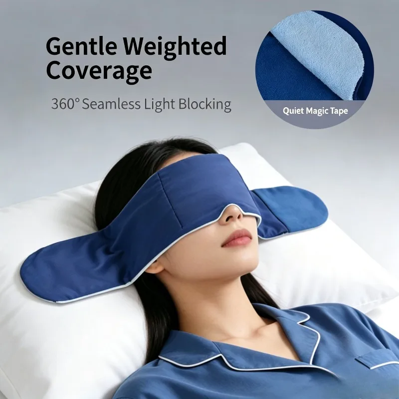 Weighted Sleep Eye Mask Light Blocking Eyeshade Soft Relax Blindfold For Travel Nap Night Sleeping Two Sides Usable