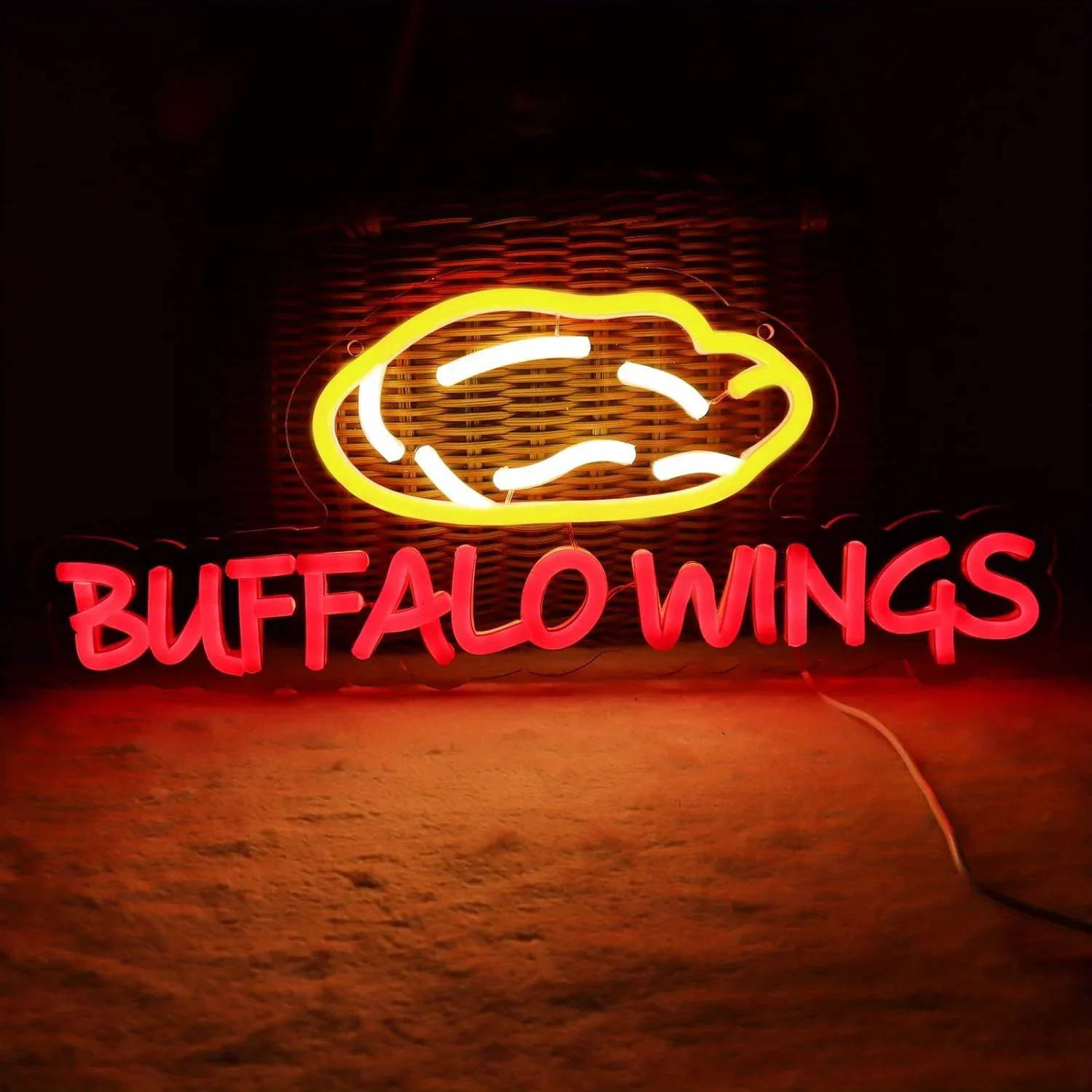 

BUFFALO WINGS Neon Signs for Wall Decor Neon Light for Bedroom Led Light for Restaurants Canteen Dining Room Birthday Party Gift