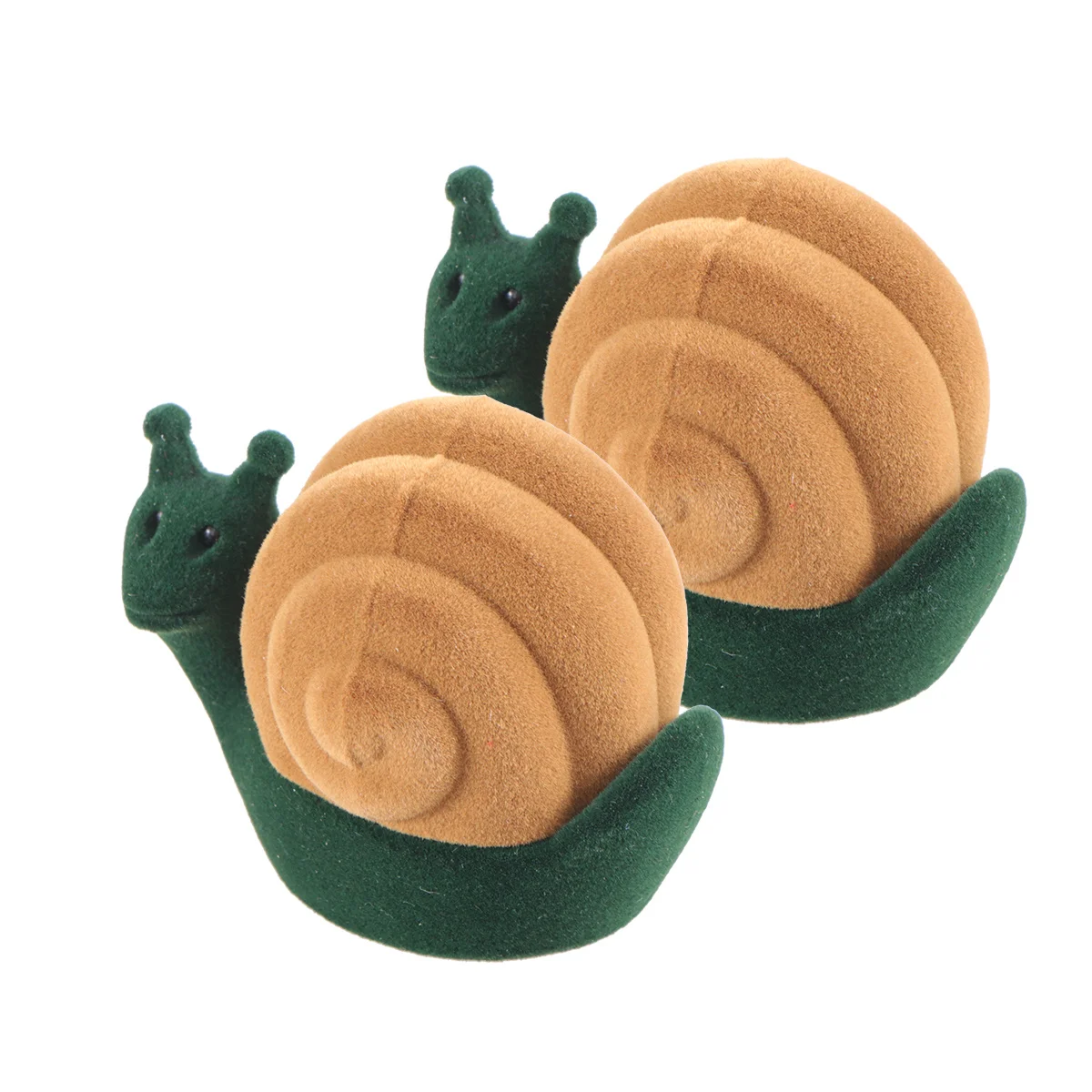 2Pcs Ear Decor Packaging Box Snail Shape Ring Storage Organizer Elegant Jewelry Case Christmas Wedding Gift Ring Storage Box