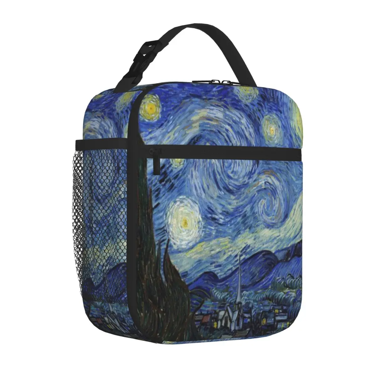 ホットセール-星月夜-ヴァン・ゴッホ-アウトドアスタイル-再利用可能ランチバッグ-オフィス休憩用-保温食品バッグ