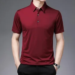 2026 Men's New Solid Color Business Casual POLO Shirt Summer Fashion Casual Short Sleeve Comfortable and Breathable Top