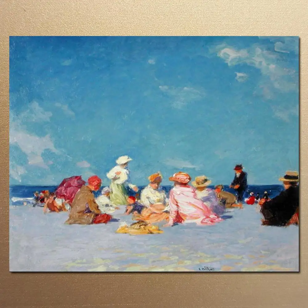 oil painting beach and Children Afternoon Fun by Edward Henry Potthast High quality Hand painted Landscape Art Home Decor