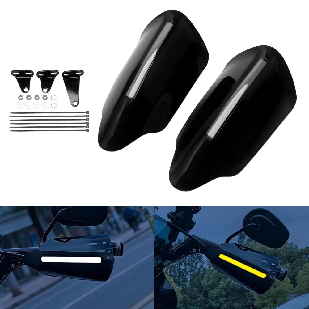 For Harley Touring Street Road Electra Glide FLHX Road King Softail Motorcycle Hand Guard W/ LED Turn Signal DRL Hand Shield