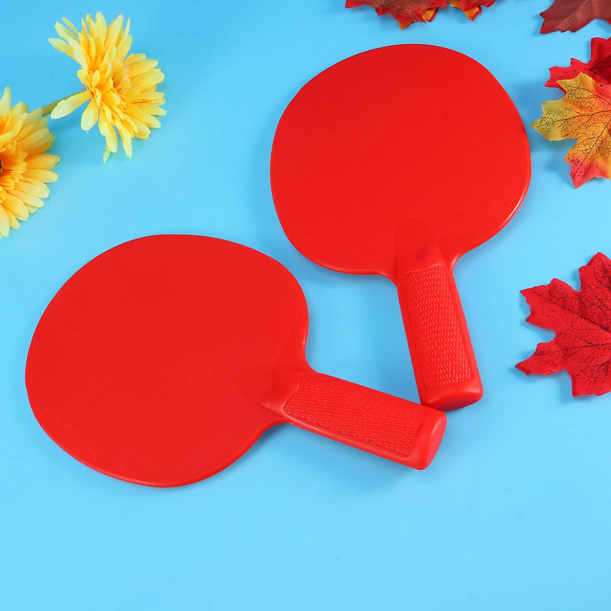 1 par de mazos de tenis de mesa, raqueta de plástico para practicar entrenamiento de niños, almohadillas de plástico para niños (rojo), paleta de tenis de mesa de plástico