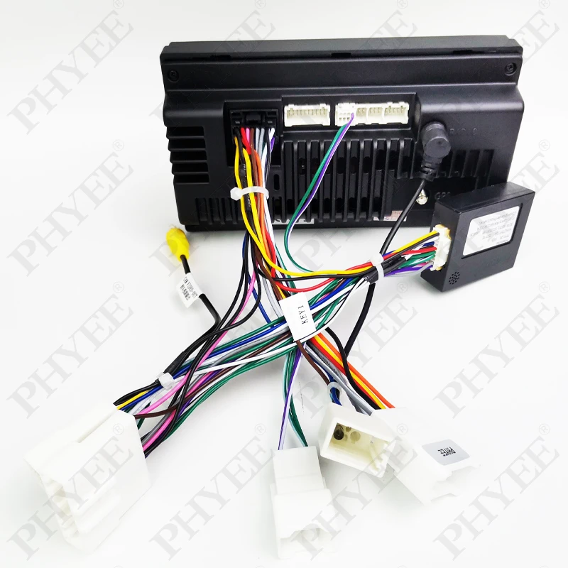Wiring Harness Adapter CAN Bus Decoder Dashboard Panel Frame for Toyota Yaris 2016 to 2018, for 2 DIN 9\