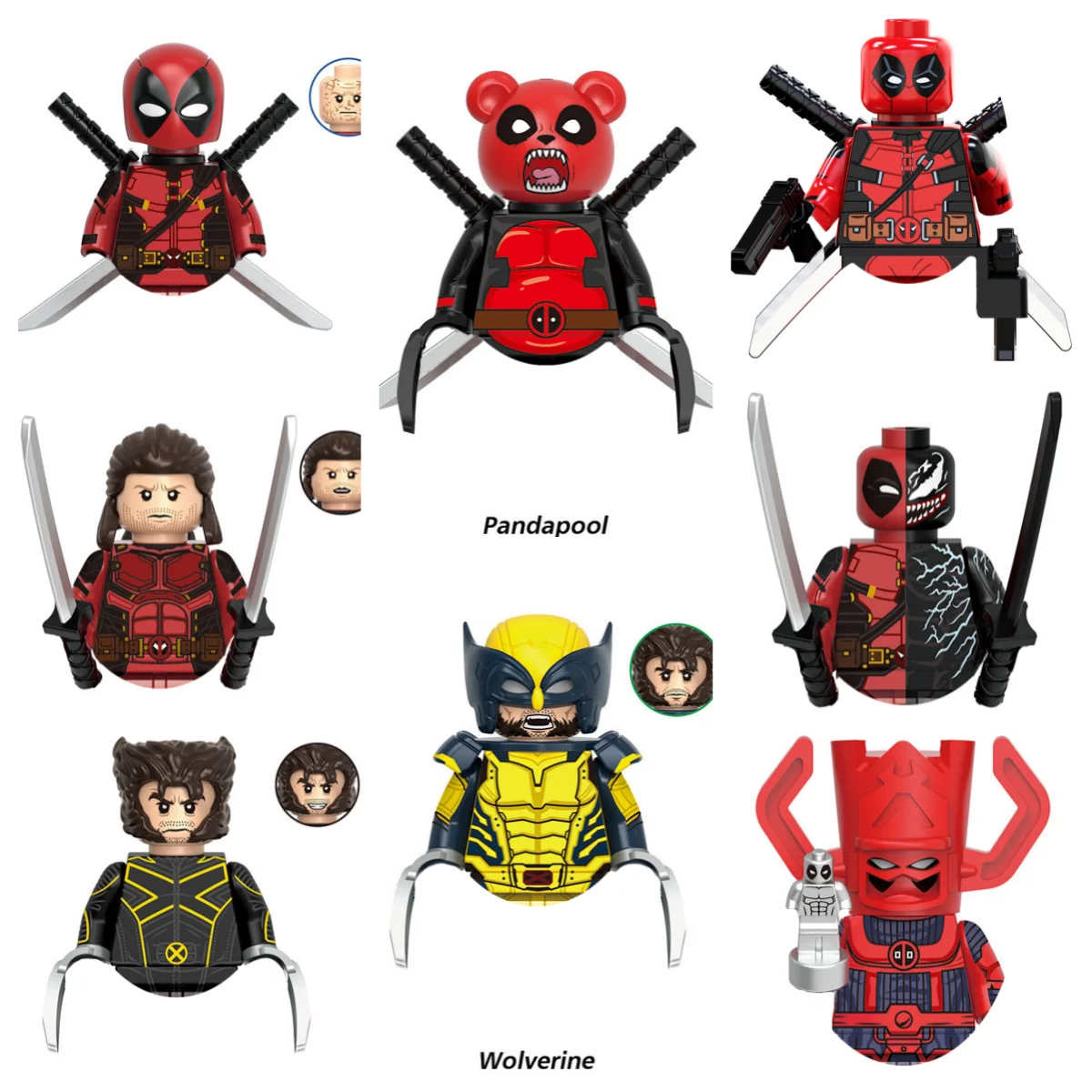 Hot toy New Marvel X-Men Wolverine Deadpool Brick Assembly toy Mini Action Anime character building blocks Party gift Puzzle toy