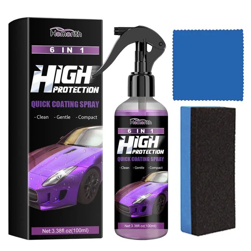 

100ml 6-in-1 Car Ceramic Coating auto paint crystal sealing glaze dust-proof Car Shield Coating Cleaning renovation accessories