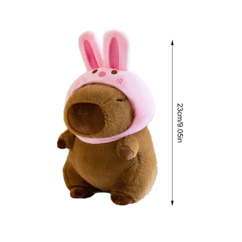 Capybara boneka hewan Ultra lembut, mainan boneka anak-anak mewah dengan aksesori pakaian, boneka hewan hadiah anak-anak