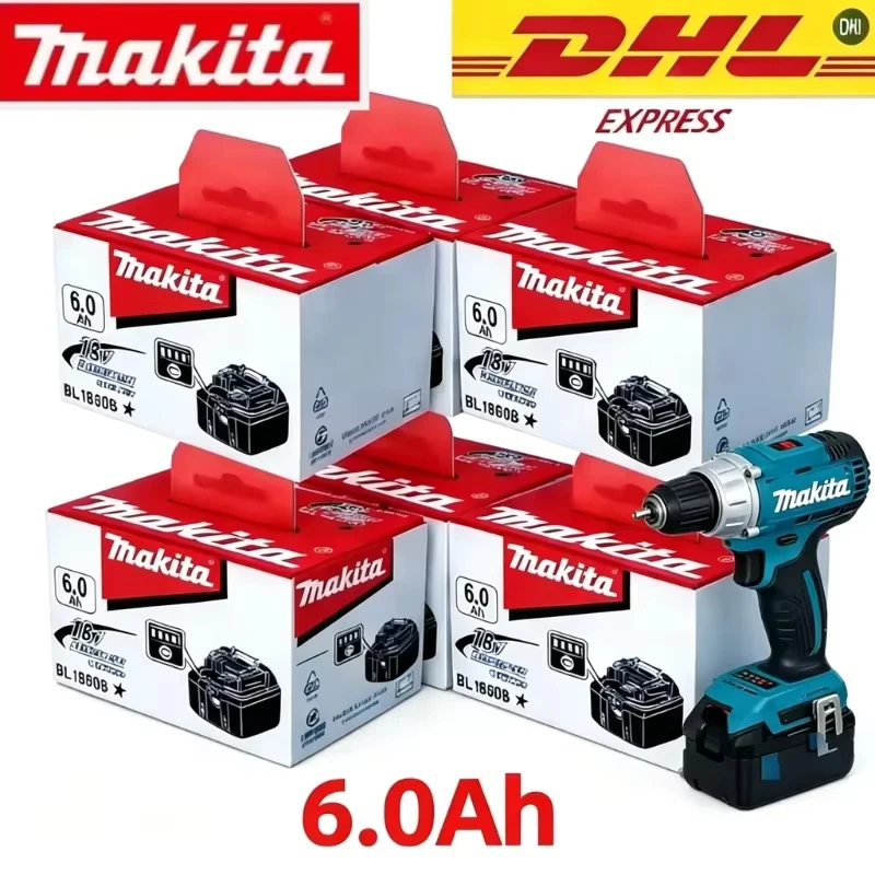 Batterie 18V BL1820B 5Ah 6Ah, batterie lithium-ion rechargeable d’origine pour outils électriques Makita, remplacement de batterie 18V.
