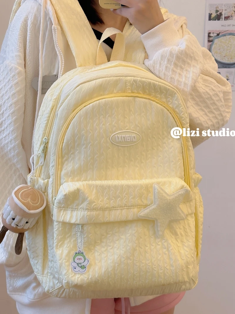 

mat Double oulder Bag for Girls Student School Bag Bubble Pattern High Aesthetic Value Soft Polyester Commuter Sle