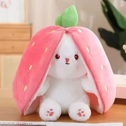 Creative Strawberry Rabbit Doll Transformed Into Little Rabbit Plush Toy Doll Carrot Birthday Gift Valentine's Day Pillow