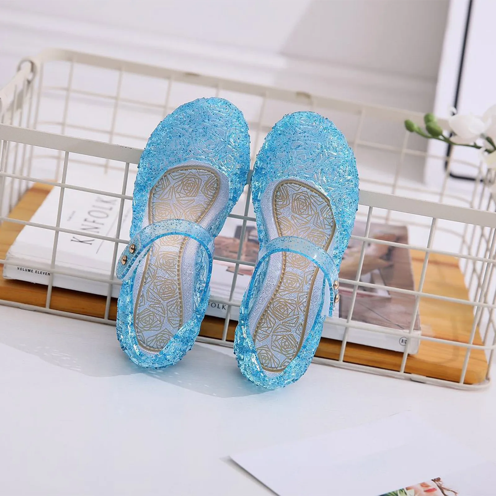 Summer Sandals Fashion Children's Girls Cosplay Dress Up Party Sandals Crystal Princess Hollow Out Candy Color Shoes - view 2