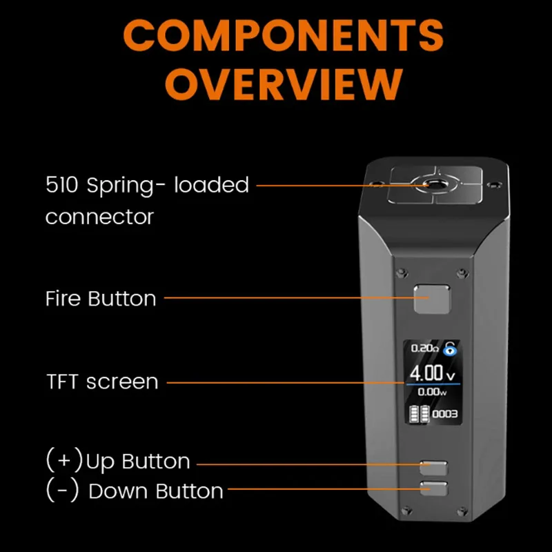 Original Steam Crave Titan PWM V2 BOX MOD 300W High-power By 18650 Battery 1.0V-8.4V Adjustable Voltage Electronic Cigarette view 4